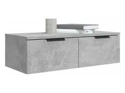 Armário parede 2 pcs 68x30x20 cm madeira proce. cinza cimento
