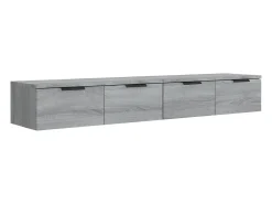 Armário parede 2pcs 68x30x20cm derivados madeira cinza sonoma