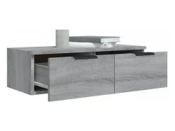 Armário parede 2pcs 68x30x20cm derivados madeira cinza sonoma