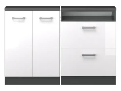 Armário sótão branco alto brilho/antracite 120x46x81.6 rion