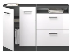 Armário sótão branco alto brilho/antracite 120x46x81.6 rion
