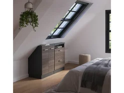 Armário sótão elegante cinza/antracite 120x46x81.6 rion