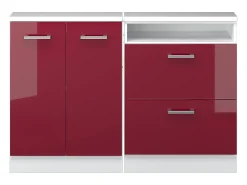 Armário sótão vermelho alto brilho 120x46x81.6 rion