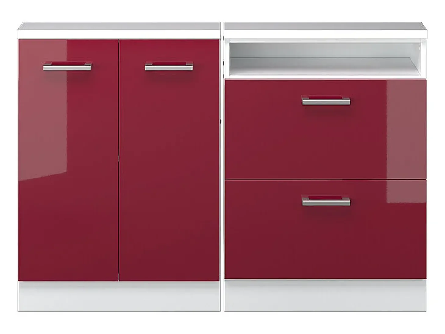 Armário sótão vermelho alto brilho 120x46x81.6 rion
