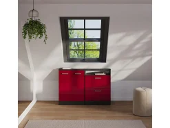 Armário sótão vermelho brilhante/antracite 120x46x81.6 rion