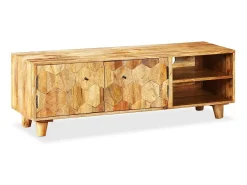 Armário TV madeira de mangueira maciça 118x35x40 cm PT995523
