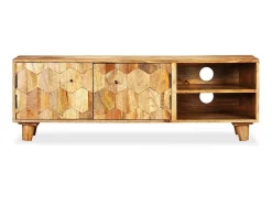 Armário TV madeira de mangueira maciça 118x35x40 cm PT995523