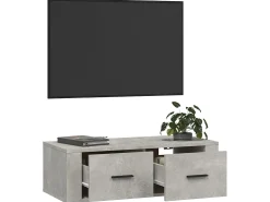Armário TV suspenso 80x36x25 cm derivados madeira cinza cimento PT630882
