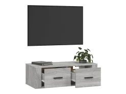 Armário TV suspenso 80x36x25 cm derivados madeira cinza sonoma PT817238