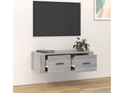 Armário TV suspenso 80x36x25 cm derivados madeira cinza sonoma PT817238