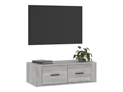 Armário TV suspenso 80x36x25 cm derivados madeira cinza sonoma PT817238