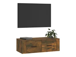 Armário TV suspenso 80x36x25 cm deriv. madeira carvalho fumado PT817471