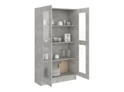 Armário vitrine derivados de madeira cinzento cimento PT312647