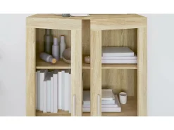 Armário vitrine derivados de madeira carvalho sonoma