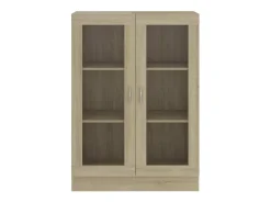 Armário vitrine derivados de madeira carvalho sonoma