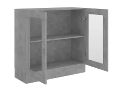Armário vitrine derivados de madeira cinza cimento PT982935