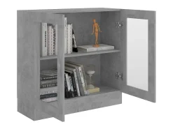 Armário vitrine derivados de madeira cinza cimento PT982935