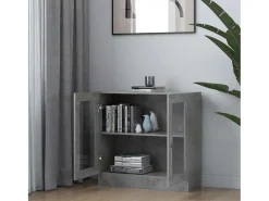 Armário vitrine derivados de madeira cinza cimento PT982935