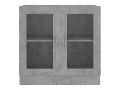 Armário vitrine derivados de madeira cinza cimento