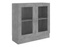 Armário vitrine derivados de madeira cinza cimento