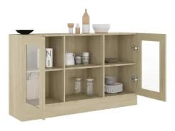Armário vitrine derivados de madeira carvalho sonoma PT933257