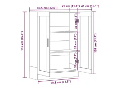 Armário vitrine derivados de madeira cinza cimento