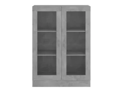 Armário vitrine derivados de madeira cinza cimento