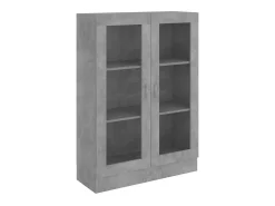 Armário vitrine derivados de madeira cinza cimento