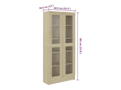 Armário vitrine derivados de madeira carvalho sonoma