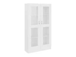 Armário vitrine 82,5x30,5x150 cm derivados de madeira branco PT107031