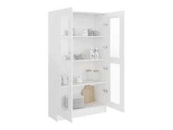 Armário vitrine 82,5x30,5x150 cm derivados de madeira branco PT107031