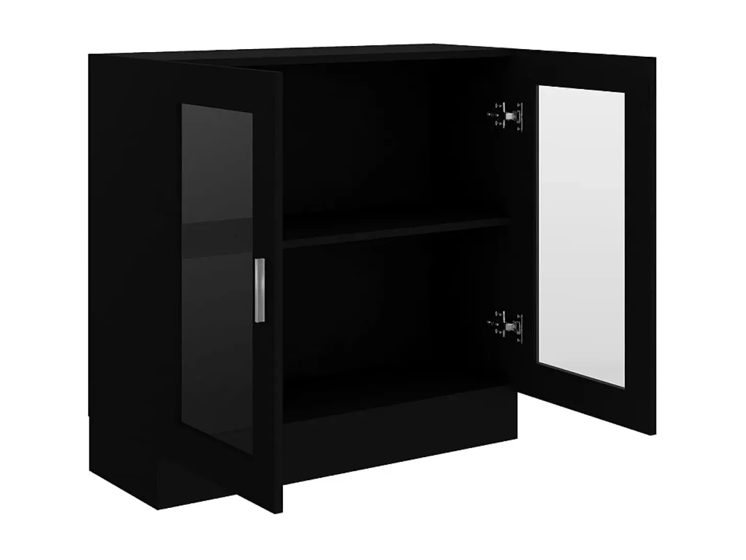 Armário vitrine 82,5x30,5x80 cm derivados de madeira preto PT671156