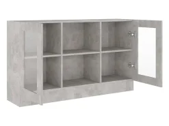 Armário vitrine 120x30,5x70 cm derivados madeira cinza cimento PT151623