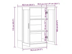 Armário vitrine 82,5x30,5x115 cm derivados de madeira branco