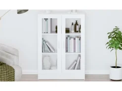 Armário vitrine 82,5x30,5x115 cm derivados de madeira branco
