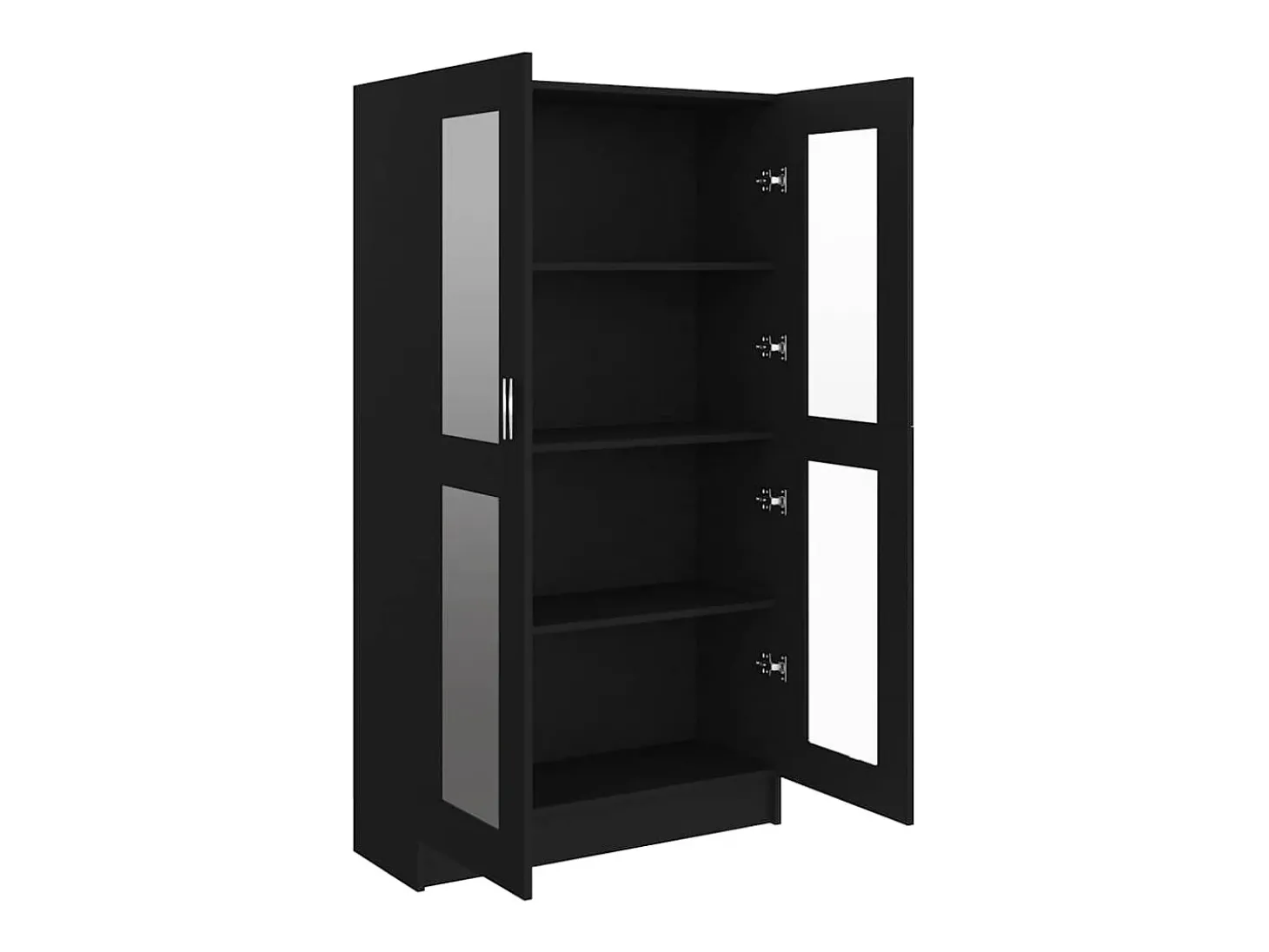Armário vitrine 82,5x30,5x150 cm derivados de madeira preto