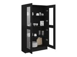 Armário vitrine 82,5x30,5x150 cm derivados de madeira preto