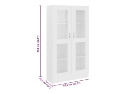Armário vitrine 82,5x30,5x150 cm derivados de madeira branco