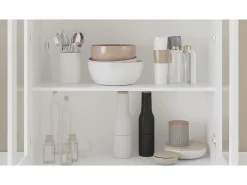 Armário vitrine 82,5x30,5x150 cm derivados de madeira branco