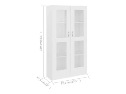 Armário vitrine 82,5x30,5x150 cm derivados de madeira branco