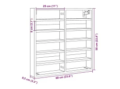 Armário vitrine 60x8,5x58 cm derivados de madeira preto