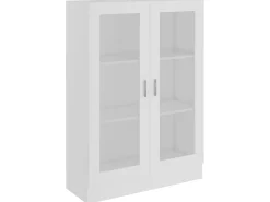 Armário vitrine 82,5x30,5x115 cm derivados de madeira branco PT570482