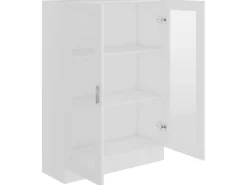 Armário vitrine 82,5x30,5x115 cm derivados de madeira branco PT570482