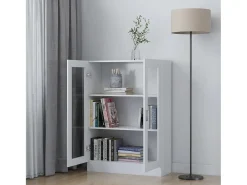 Armário vitrine 82,5x30,5x115 cm derivados de madeira branco PT570482