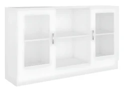 Armário vitrine 120x30,5x70 cm derivados de madeira branco PT340597