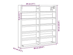 Armário vitrine 60x8,5x58 cm derivados de madeira branco