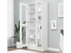 Armário vitrine 82,5x30,5x185,5cm derivados de madeira branco PT686482
