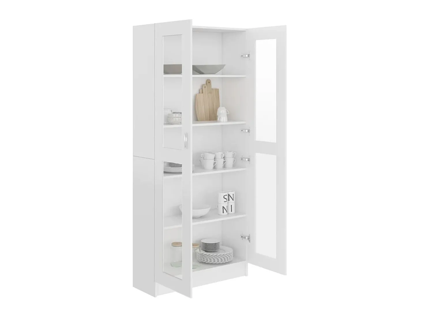 Armário vitrine 82,5x30,5x185,5cm derivados de madeira branco PT686482