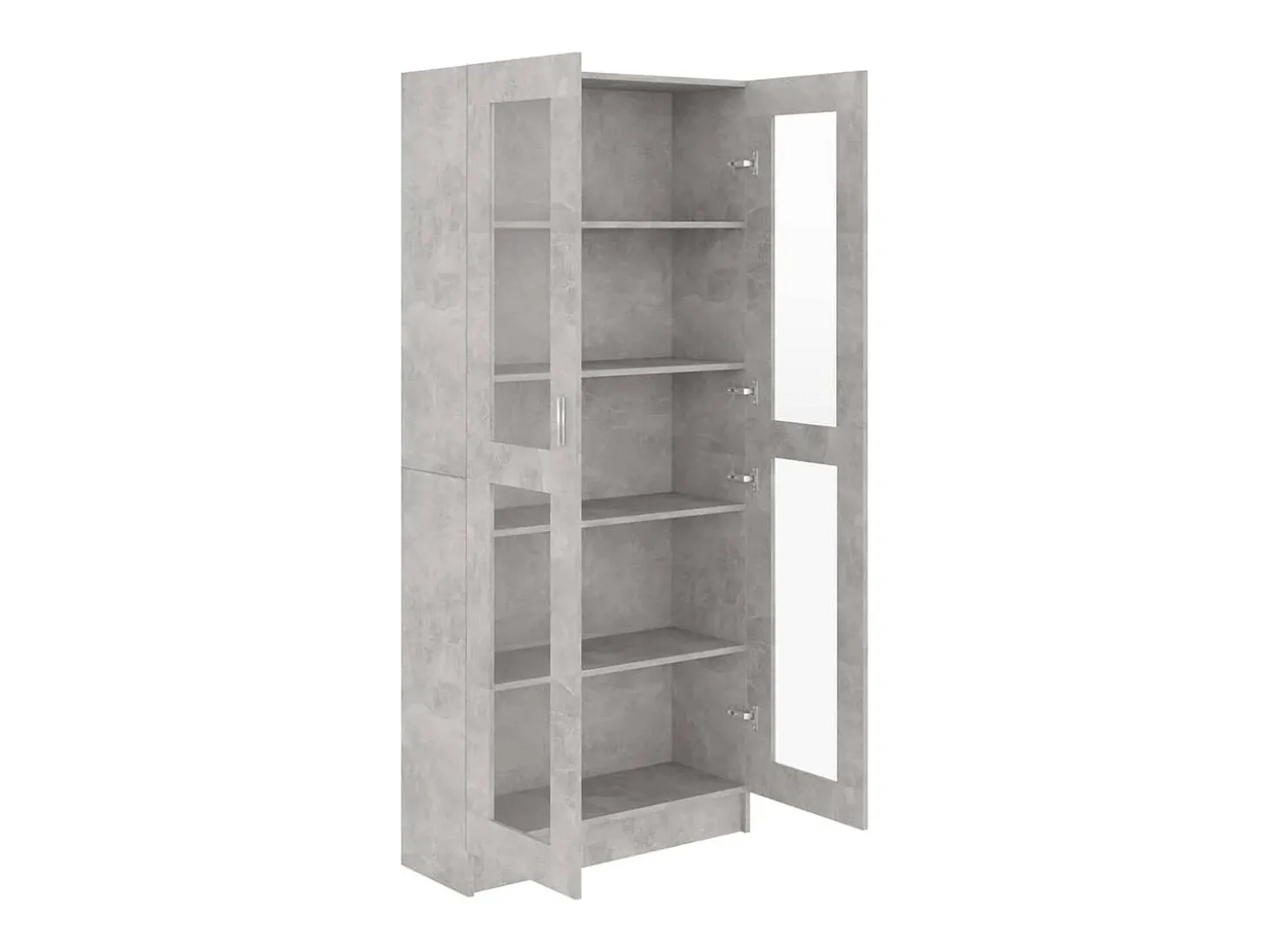Armário vitrine 82,5x30,5x185,5cm derivados madeira cinzento