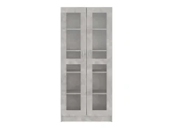 Armário vitrine 82,5x30,5x185,5cm derivados madeira cinzento